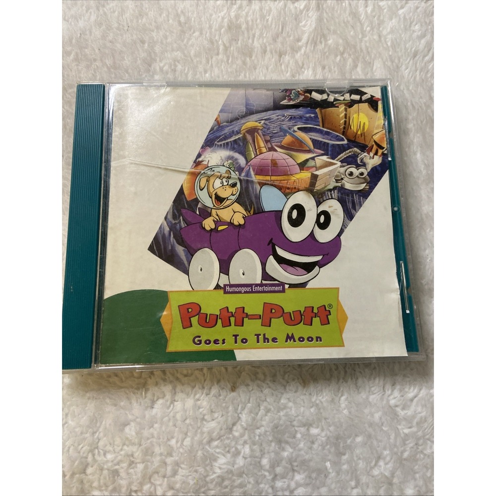 Putt Putt Goes To The Moon PC CD Rom Game Rare Pixel Art 1993 Vtg Humungous Ente